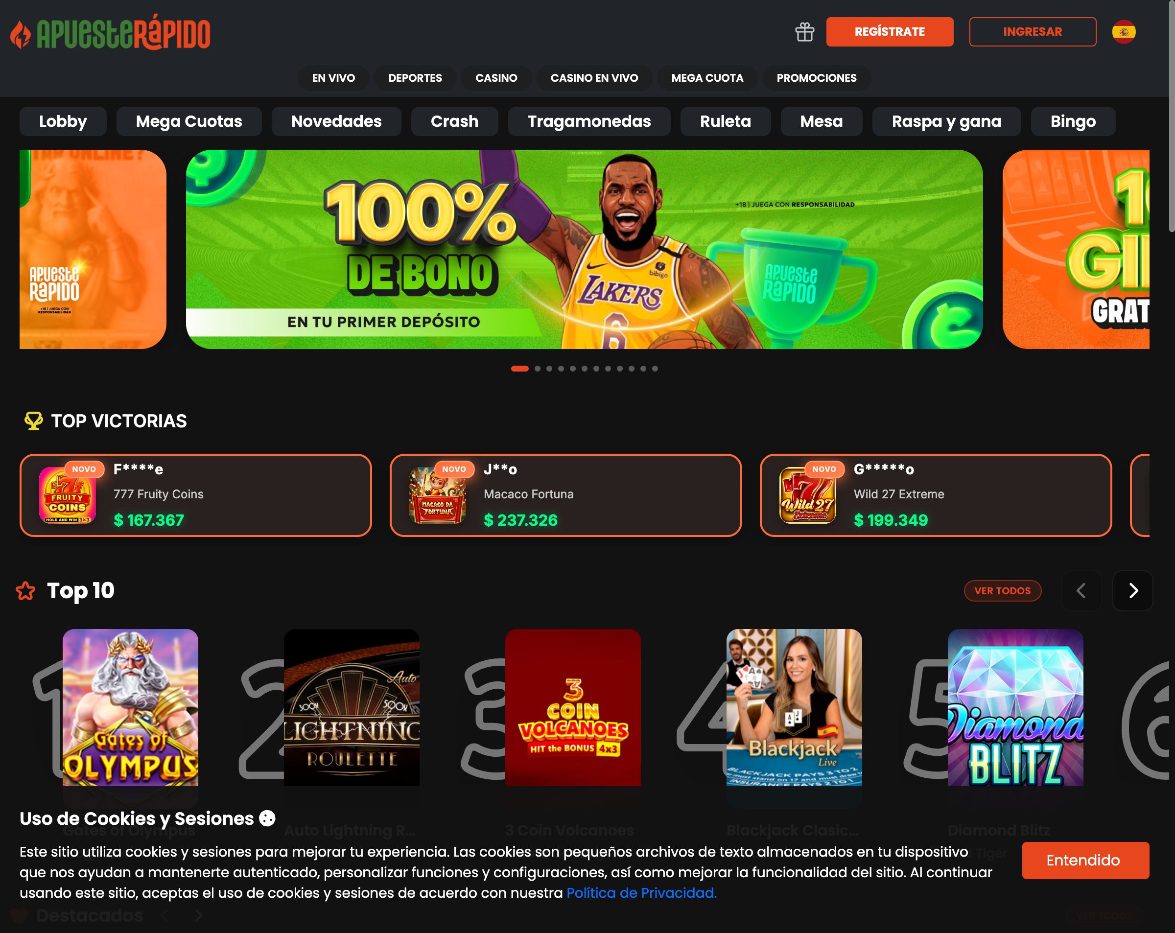 Captura de ApuesteRapido